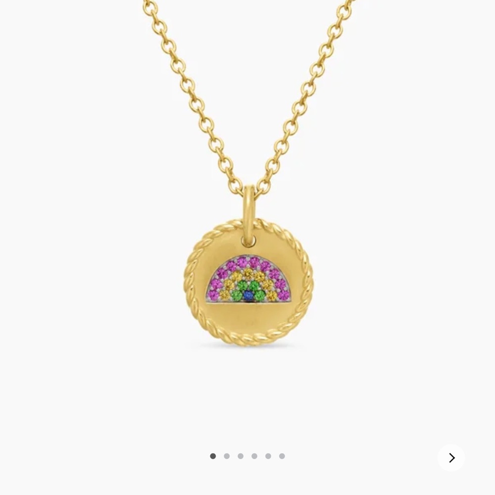 David Yurman Gold Rainbow Pendant Necklace